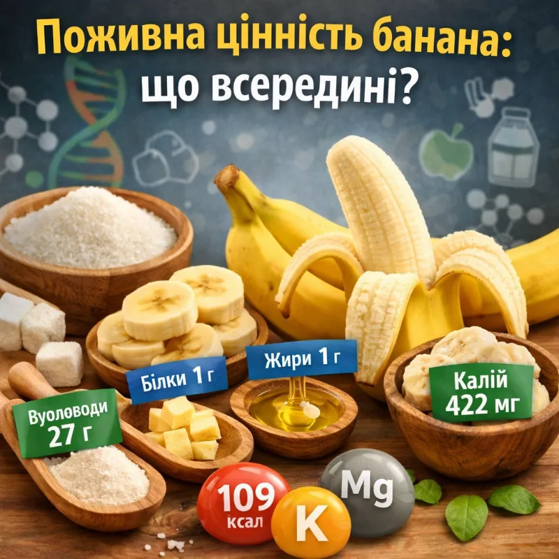 Поживна цінність банана: склад нутрієнтів