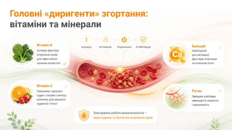 Головні «диригенти» згортання: вітаміни та мінерали