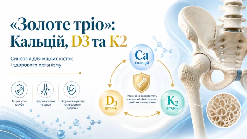 «Золоте тріо»: Кальцій, D3 та К2